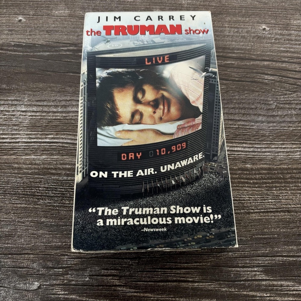 Vintage The Truman Show VHS Tape Paramount Jim Carrey Color USA 103 Min PG